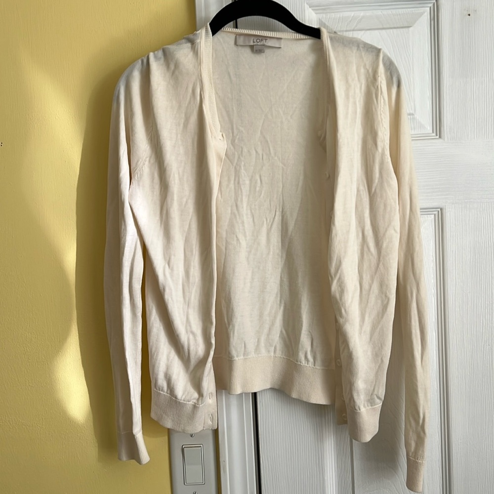 Loft lightweight cream cardigan XS